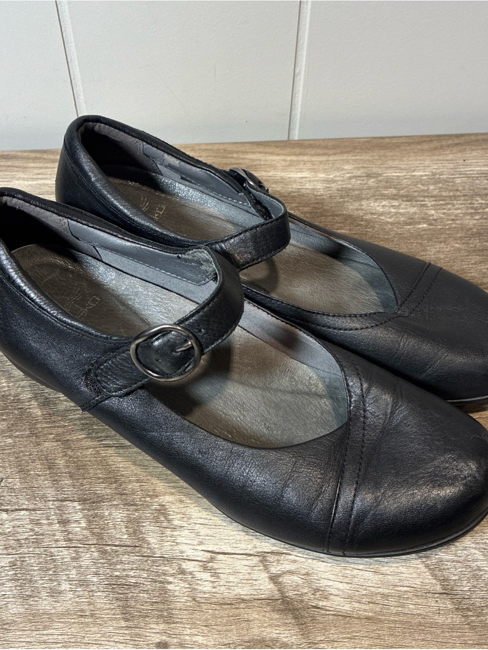 Dansko Fawna Leather Mary Jane Pumps Sz 41 Black Comfort Business Casual Classic